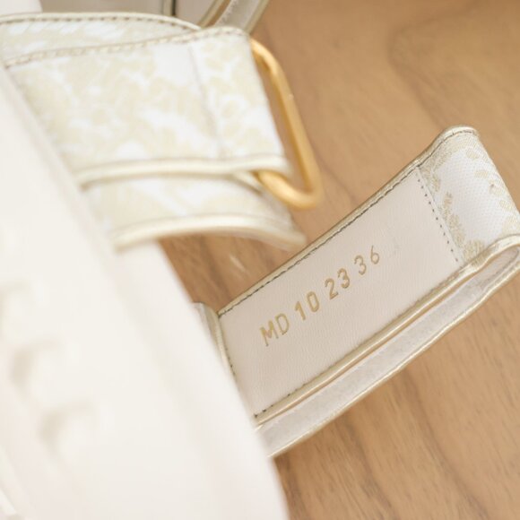 Dior Cream and Gold Sandals with Adjustable Straps - Picture 12 of 13